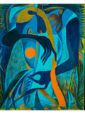 Olaf Hajek, Blue Figure, 2023