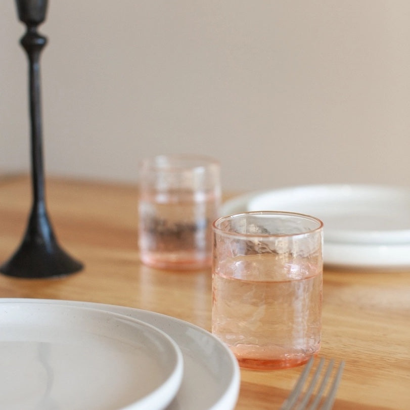 Handblown Hammered Glasses | Set of 4 | Blue