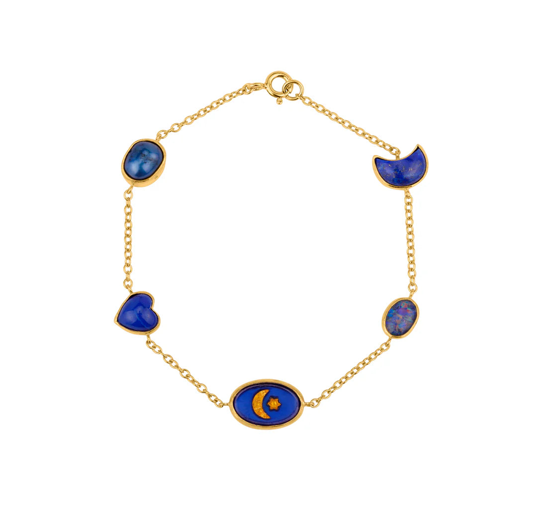 GRAINNE MORTON, FIVE MINI CHARM BRACELET, Lapis
