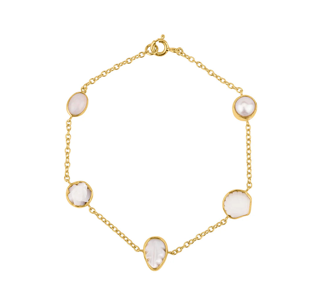 GRAINNE MORTON, FIVE MINI CHARM BRACELET, Pearl