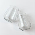 Handblown Hammered Glass Water Tumbler | Set of 2 | Clear