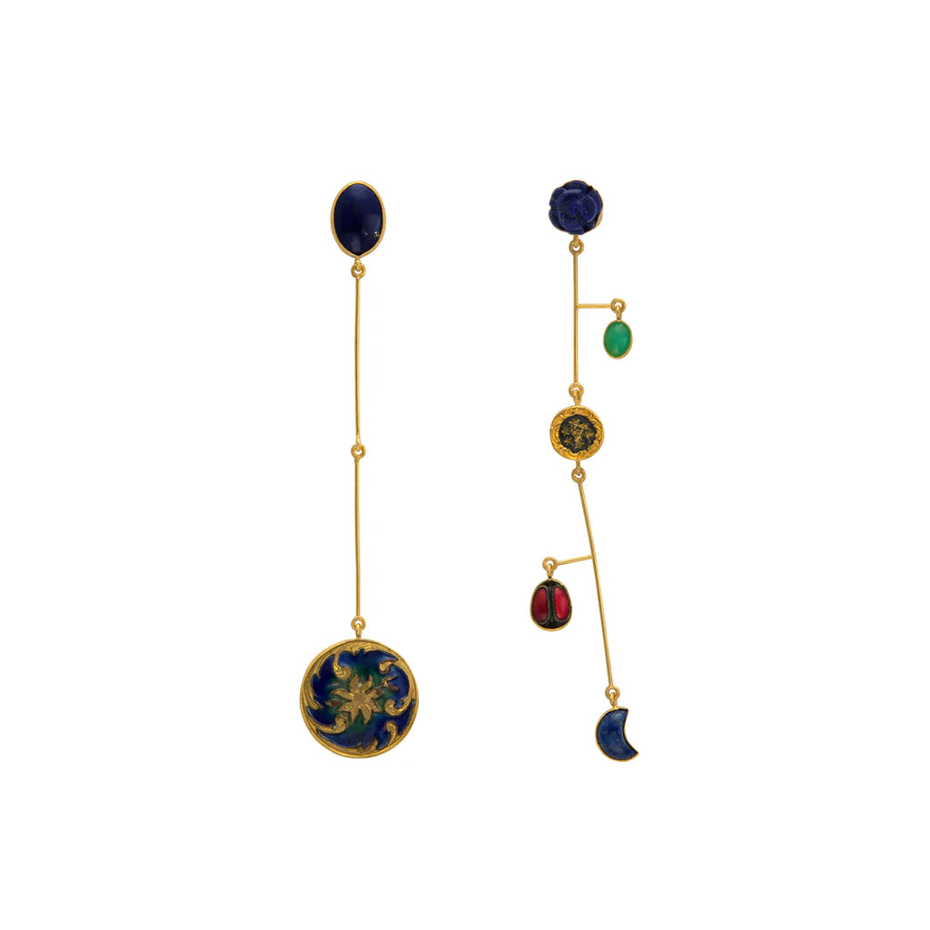 GRAINNE MORTON, MISMATCHED MOBILE DROP EARRINGS, Blue
