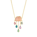 GRAINNE MORTON, CLOUD AND RAIN CHAIN DROP NECKLACE, Peach