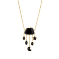 GRAINNE MORTON, CLOUD AND RAIN CHAIN DROP NECKLACE, Black