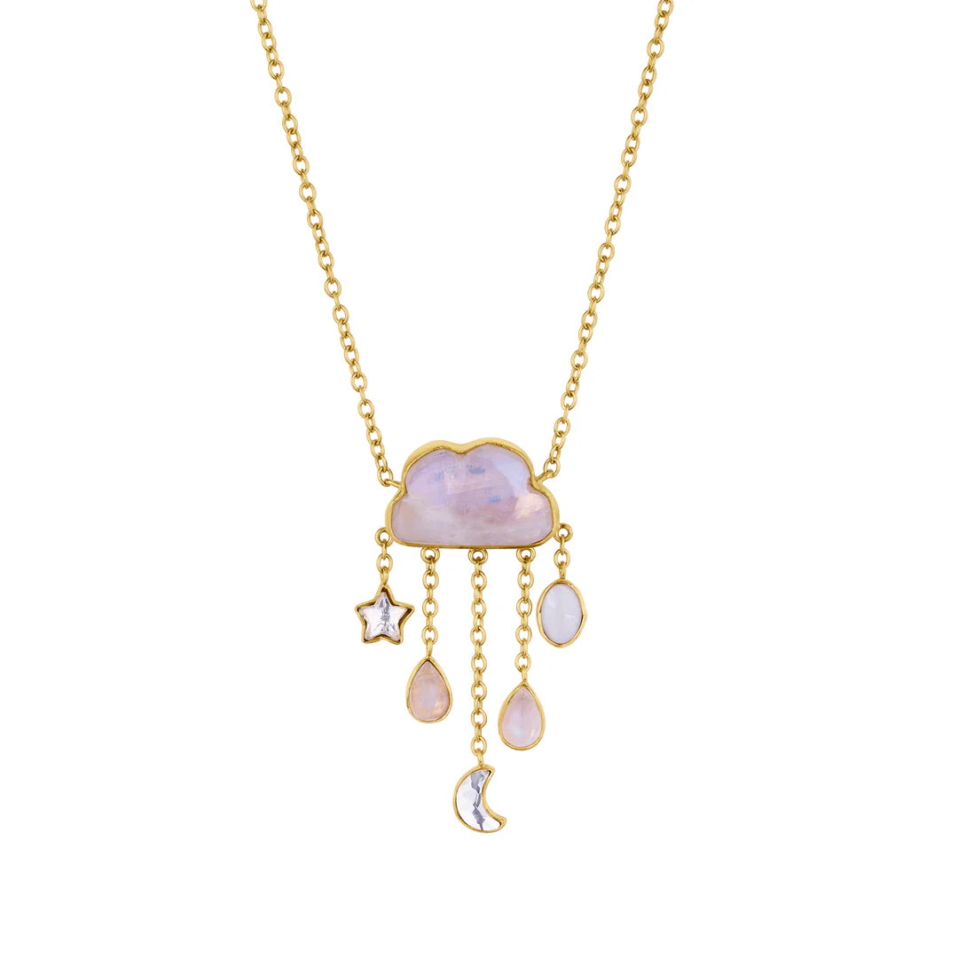 GRAINNE MORTON, CLOUD AND RAIN CHAIN DROP NECKLACE, Rose