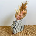 Eli.C Studio | Flat Vase | Pinstripe Geometric