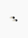 Dinosaur Designs Small Ball Stud Earrings, Black Marble & Silver