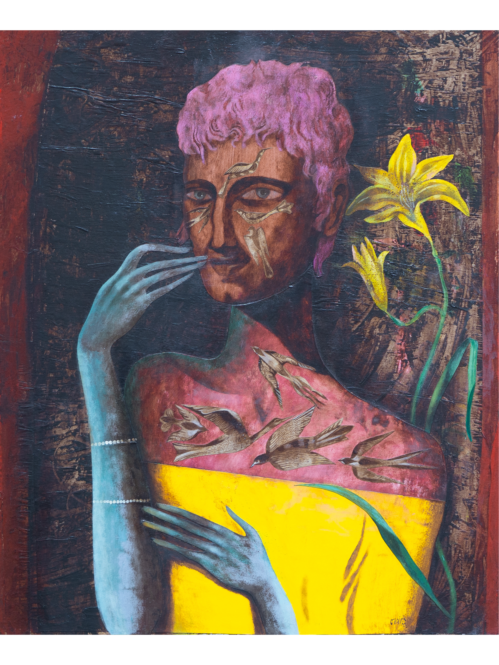 Olaf Hajek, Boy in a Yellow Dress, 2023