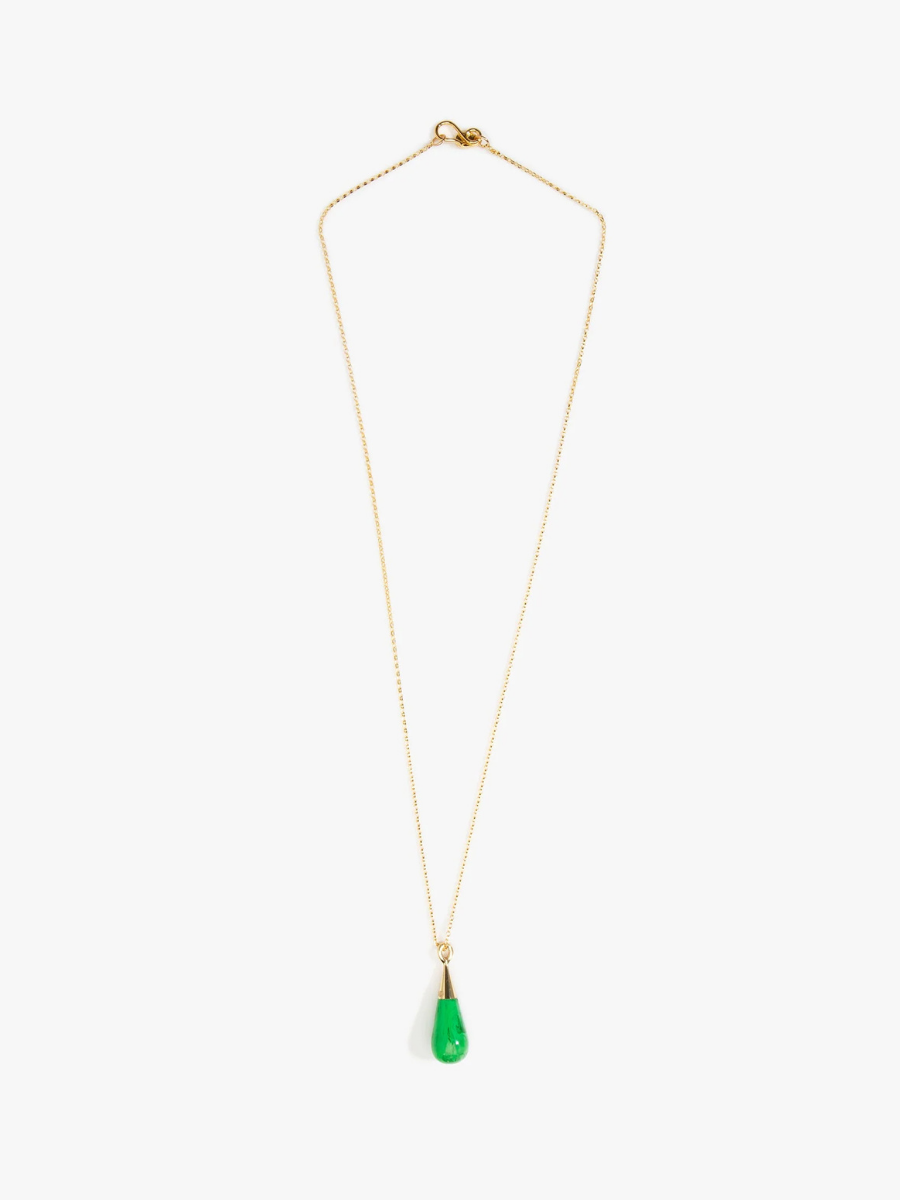 Dinosaur Designs Dew Drop Pendant, Leaf/14k Gold-Filled